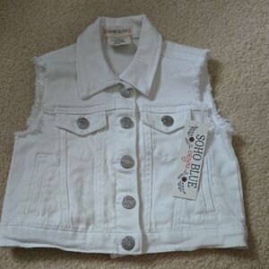 Kids White Denim Vest NWT